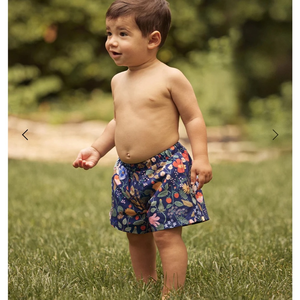 Summersalt Kids Swim Trunks - Blue Floral